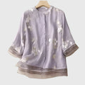 Nellie™ | Elegant Top with Embroidered Flowers