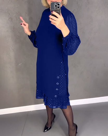 ELIANA | Elegant Dress with Transparent Sleeves and Flattering Cut for Autumn Occasions
