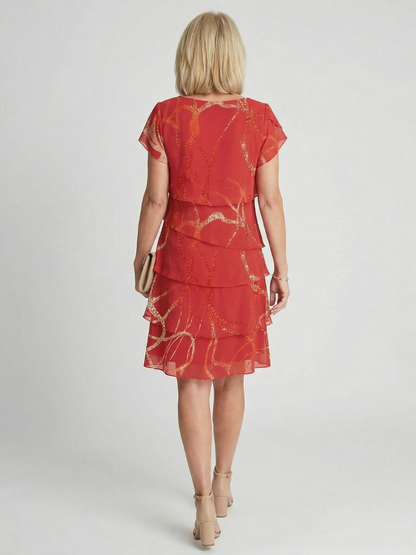 Nora | Soft Abstract Knee Length Dress