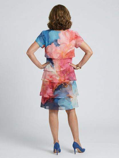Mira | Poised Marble Knee Length Dress