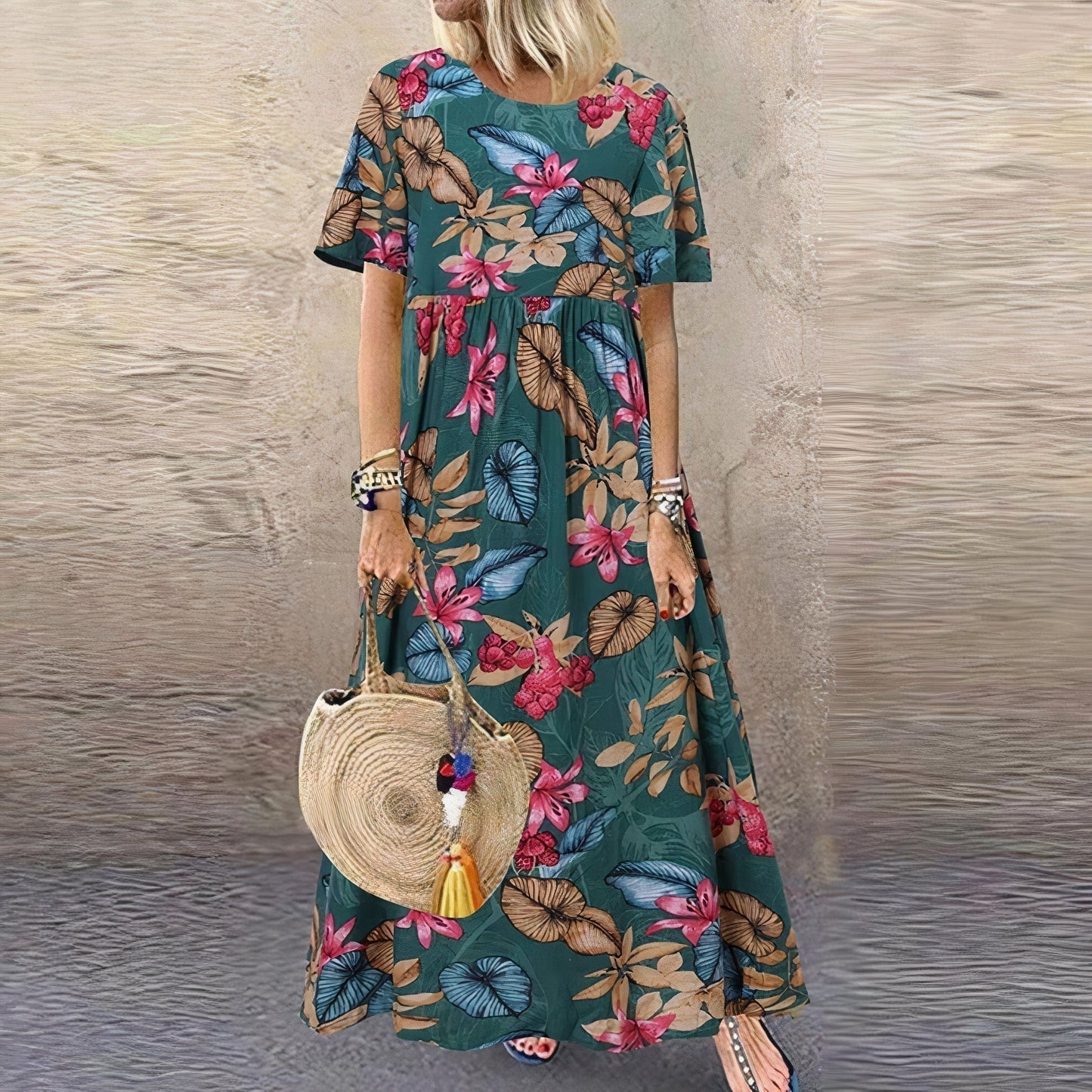 FLORA | Long Floral Dress Elegant and Lively