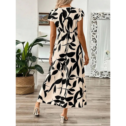 CLARA | Floral Maxi Dress with Wrap V-Neckline for Elegant Everyday Wear