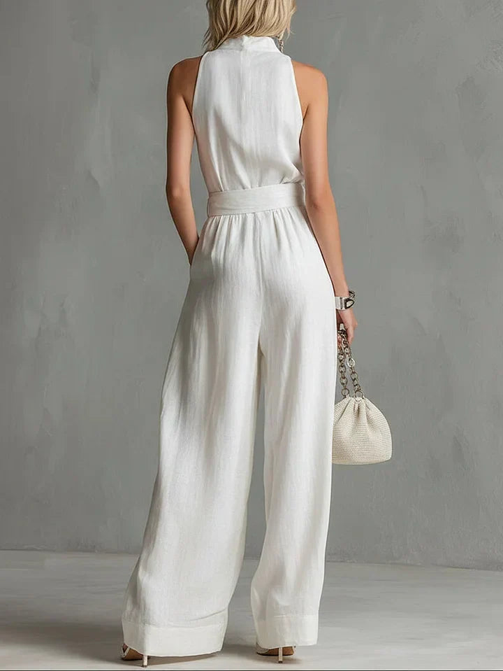 Urban Elegant Jumpsuit | High Neck, Sleeveless, Wide Leg