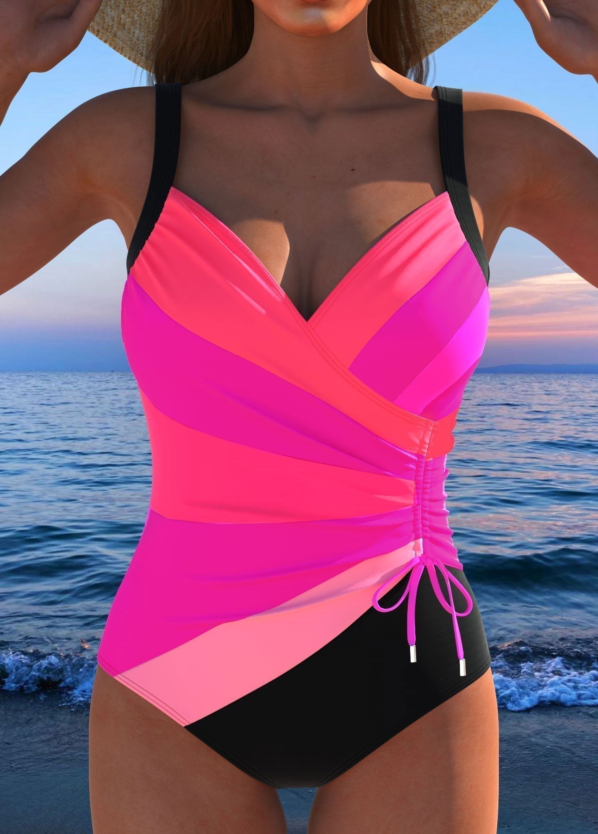 Éloria – Elegant Swimsuit with Colorful Print