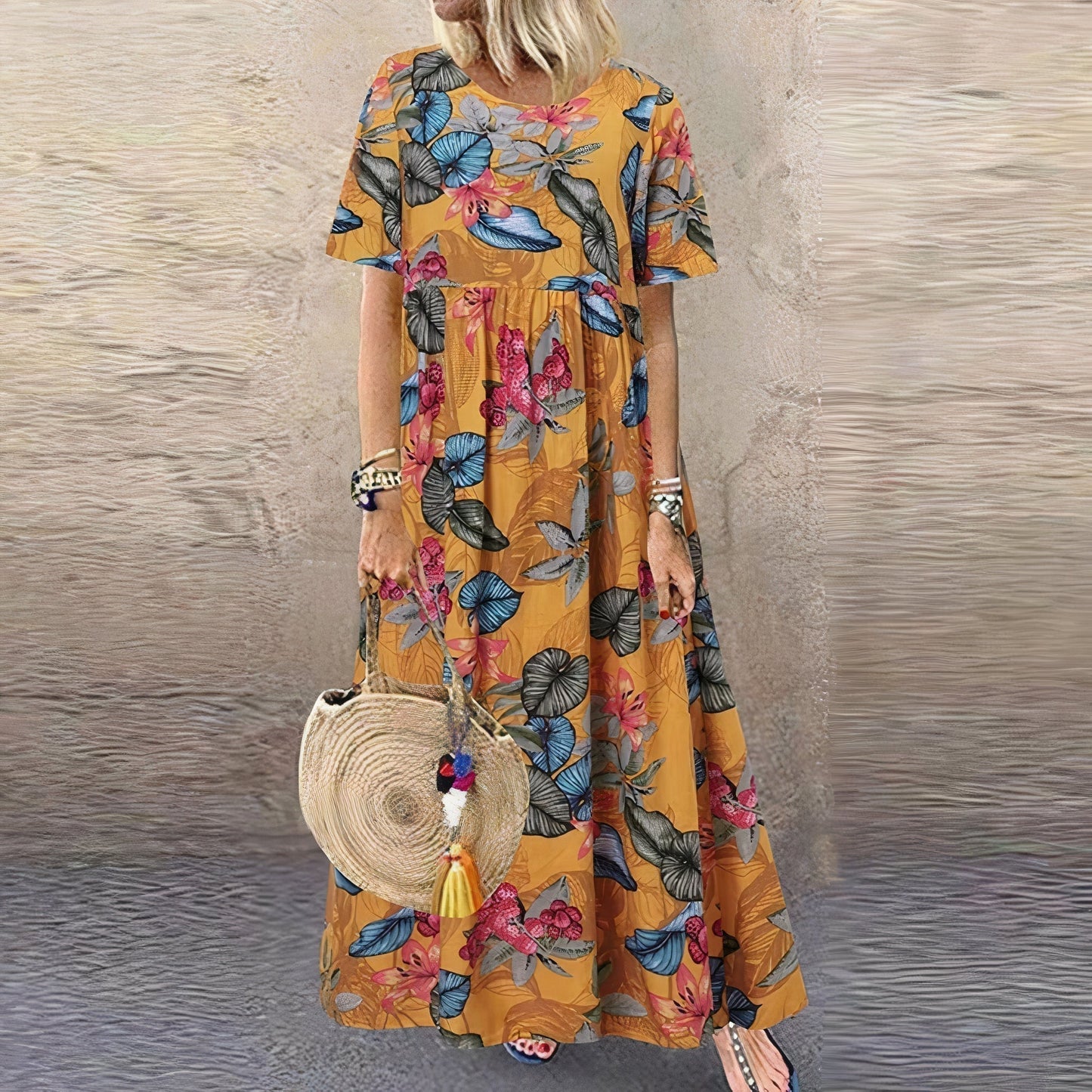 FLORA | Long Floral Dress Elegant and Lively