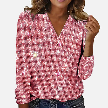 Nina™ - V-Neck Diamond Blouse