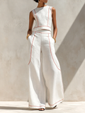 Set Minimalist Blouse  and Women's Wide Leg Pants
