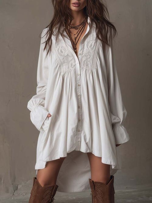 Anastasia™ | Lace Shirt Mini Dress