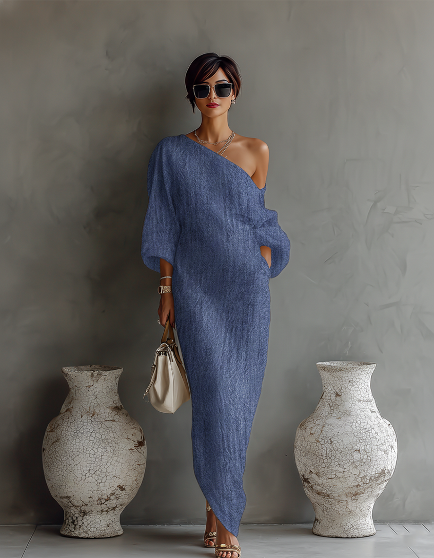 Ivory Dress Off-Shoulder