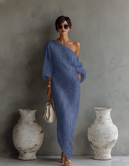Ivory Dress Off-Shoulder