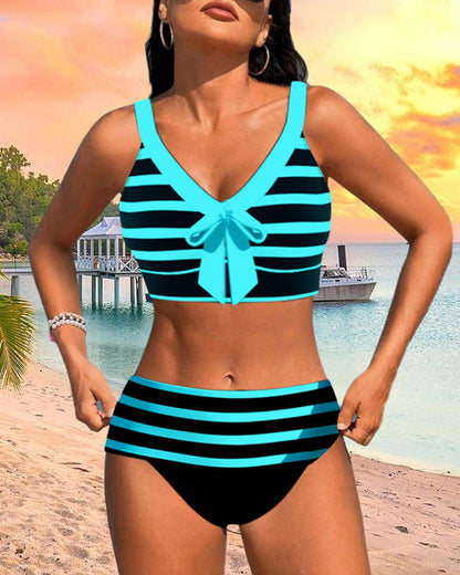 Laluna® | Striped High-Waisted Bikini