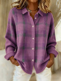Victoria | Retro Check Casual Sweater with Contrast