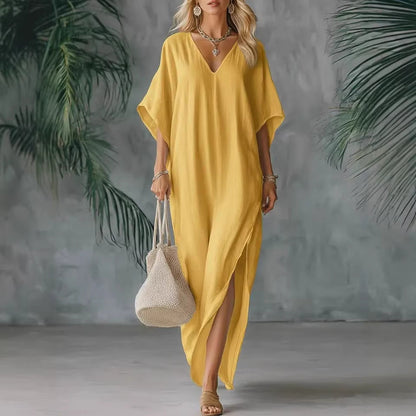 CORA | Slit Maxi Dress Airy Comfort Flattering Fit Summer Versatility