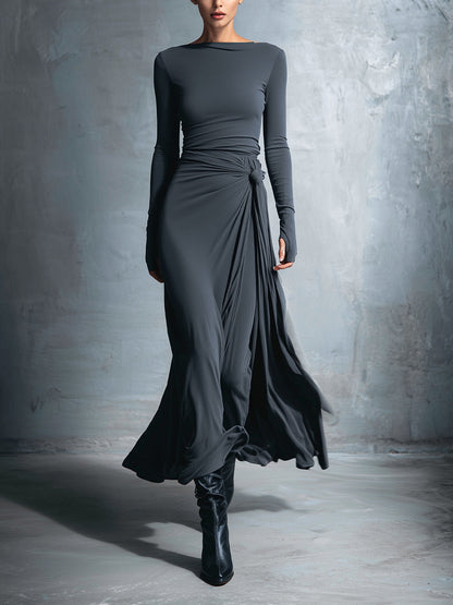 MARIT™ | Maxi Dress with Waist Accent and Flowing Elegance for Timeless Evenings
