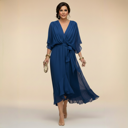 LOTTIE | Elegant V-Neck Dress for Timeless Class