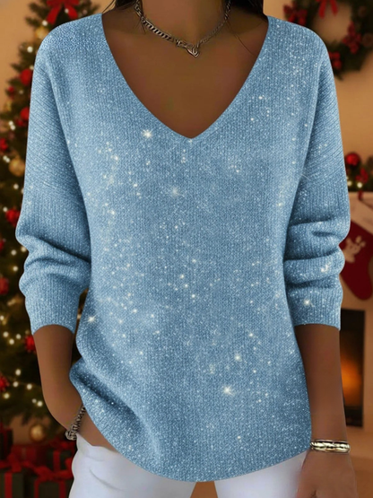 María — The festive V-neck sweater to shine during Christmas