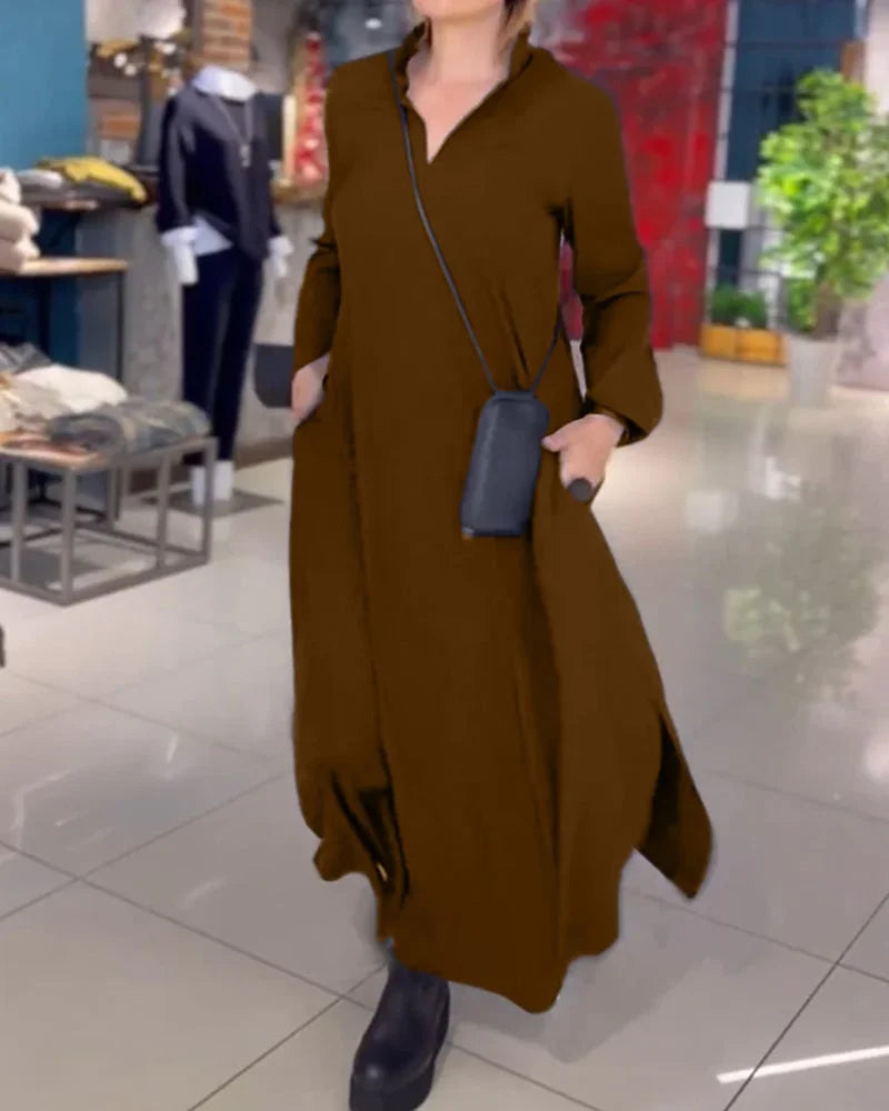 HELENA™ | Long Dress with Elegant Side Slits and Timeless Comfort