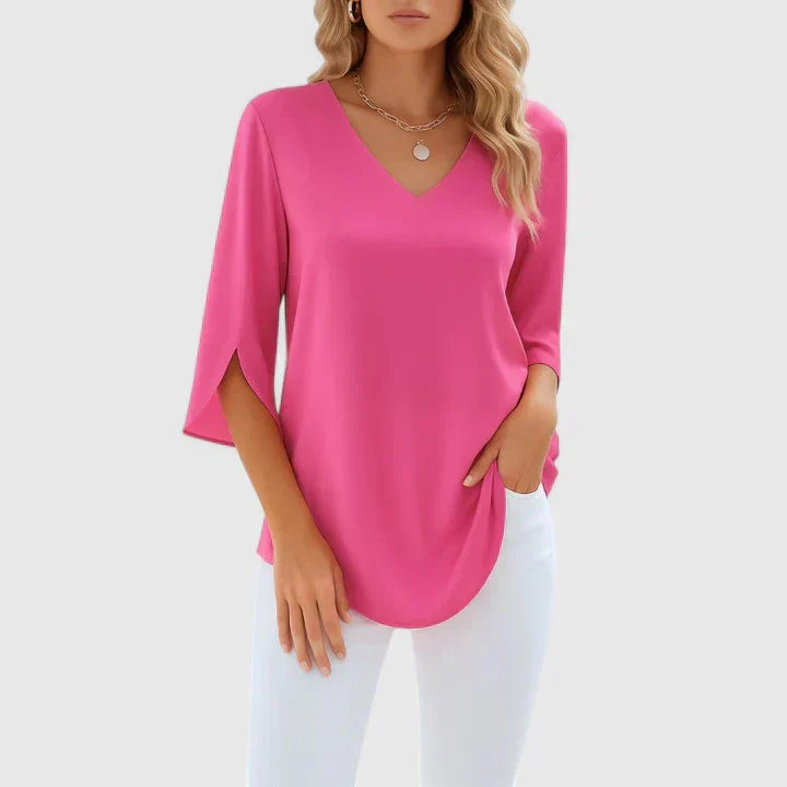 Violetta™ | Sophisticated V-Neck Blouse