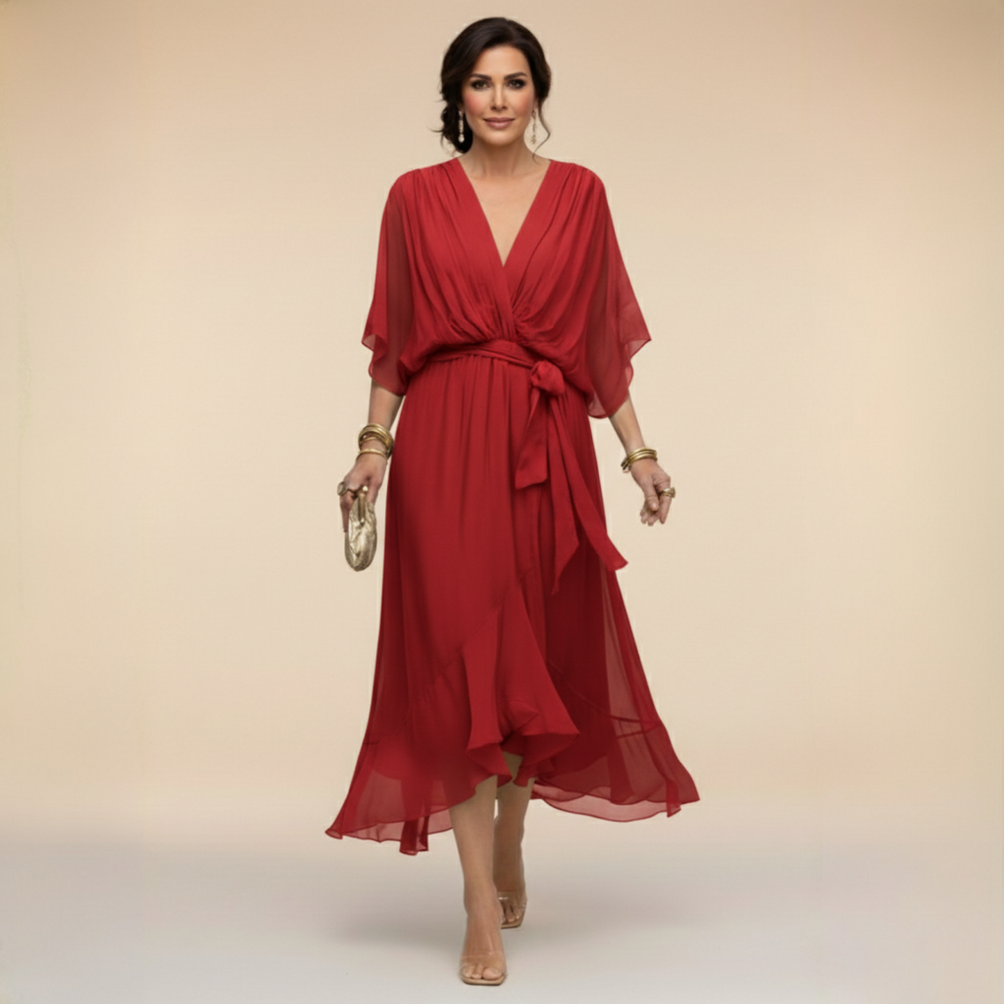 LOTTIE | Elegant V-Neck Dress for Timeless Class