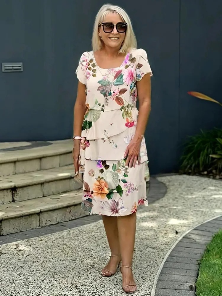GIOIA | Long Floral Dress with a Flattering and Elegant Fit