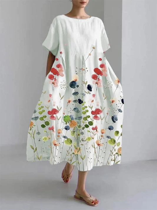 LILIANA | Long Casual Dress with Freedom of Movement and Floral Style for Summer Days