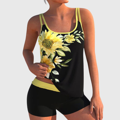 Flor – Floral tankini with shorts, tummy control effect