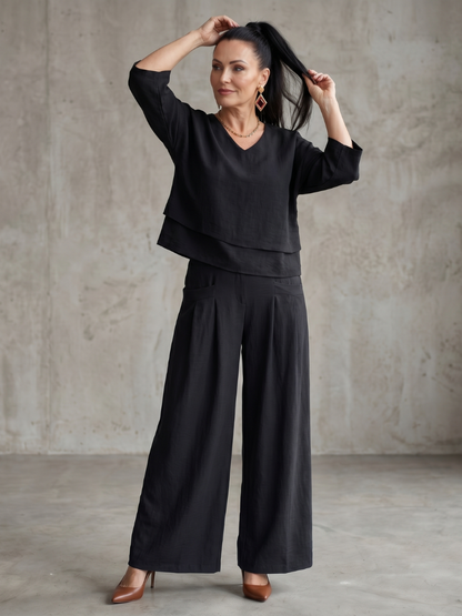 River | Layered Top Wide Leg Set