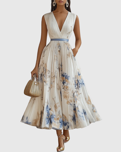 ROWELLA | Elegant Pleated Maxi Dress