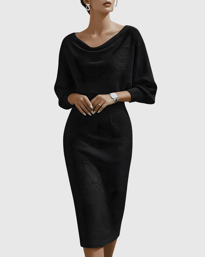 ISMERIA | Midi dress with batwing sleeves