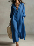 SLOANE | Effortless Black Maxi Dress Relaxed Silhouette Versatile Daily Wear