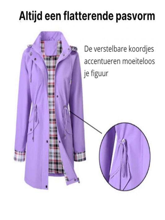 NOOR™ | Women's rain jacket with total protection and modern elegance for everyday use
