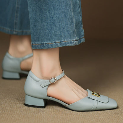 Elvane Leather Mary-Janes