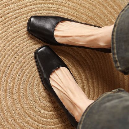 Square-Toed Leather Ankle Boots Oriel