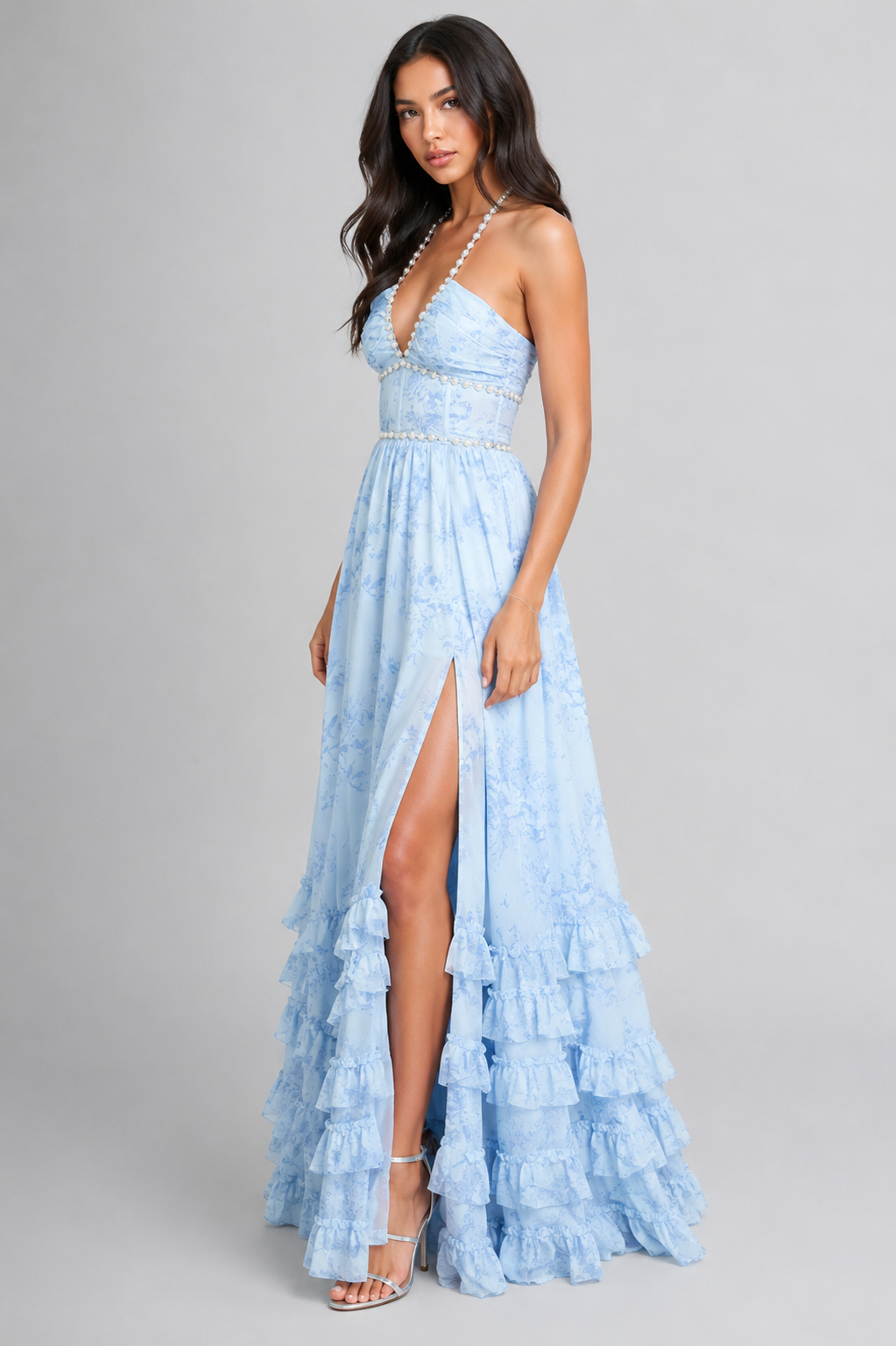 VALESKA | Chic Maxi Dress in Vintage Floral Style