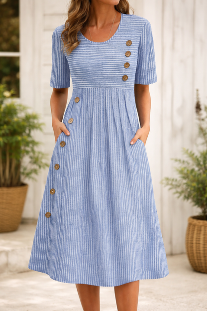 LIVIA | Striped Midi Design with Flattering Silhouette