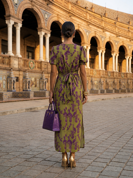 Floral Maxi Dress with Flowing Drop
