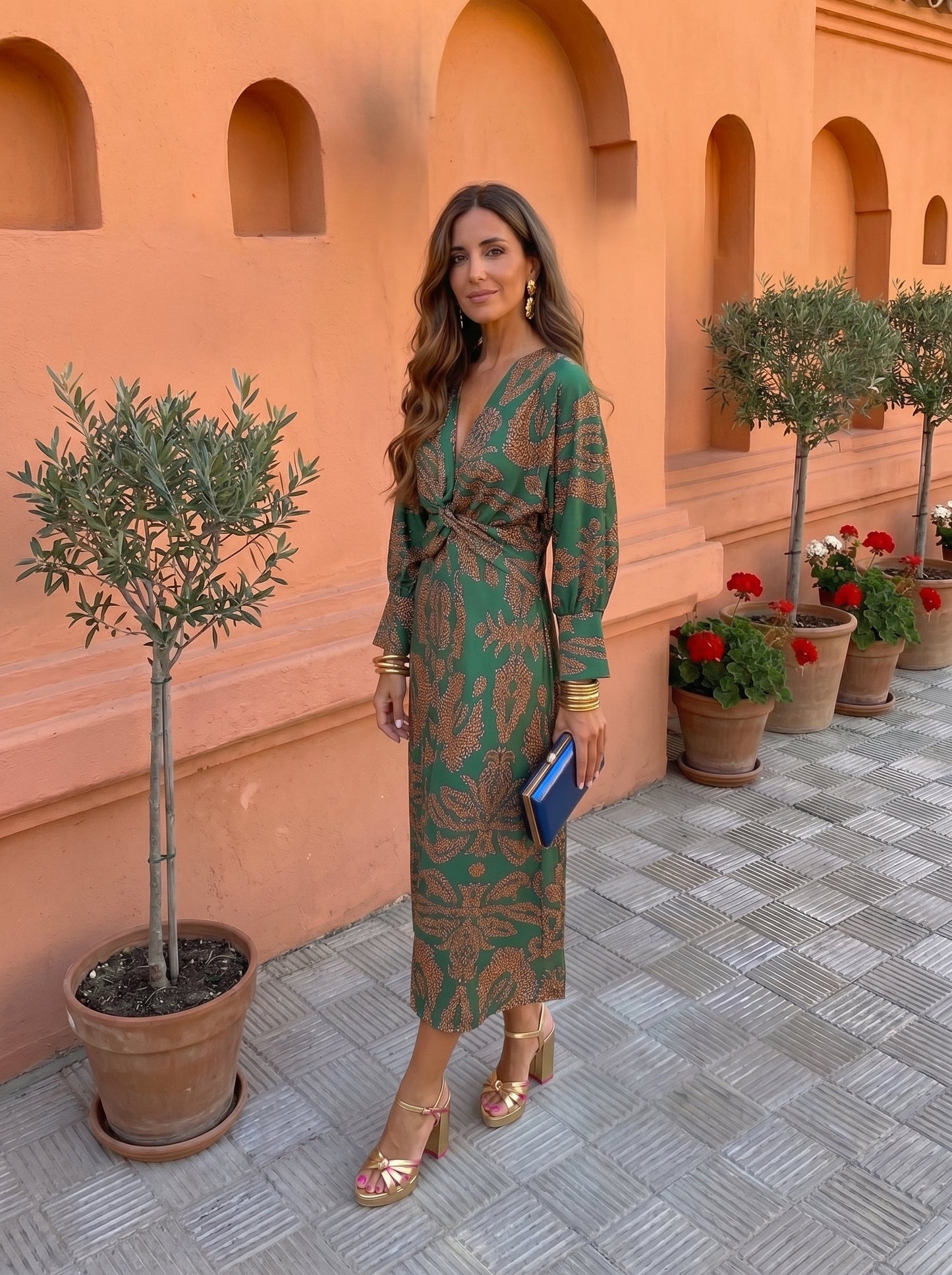 Printed Midi Dress