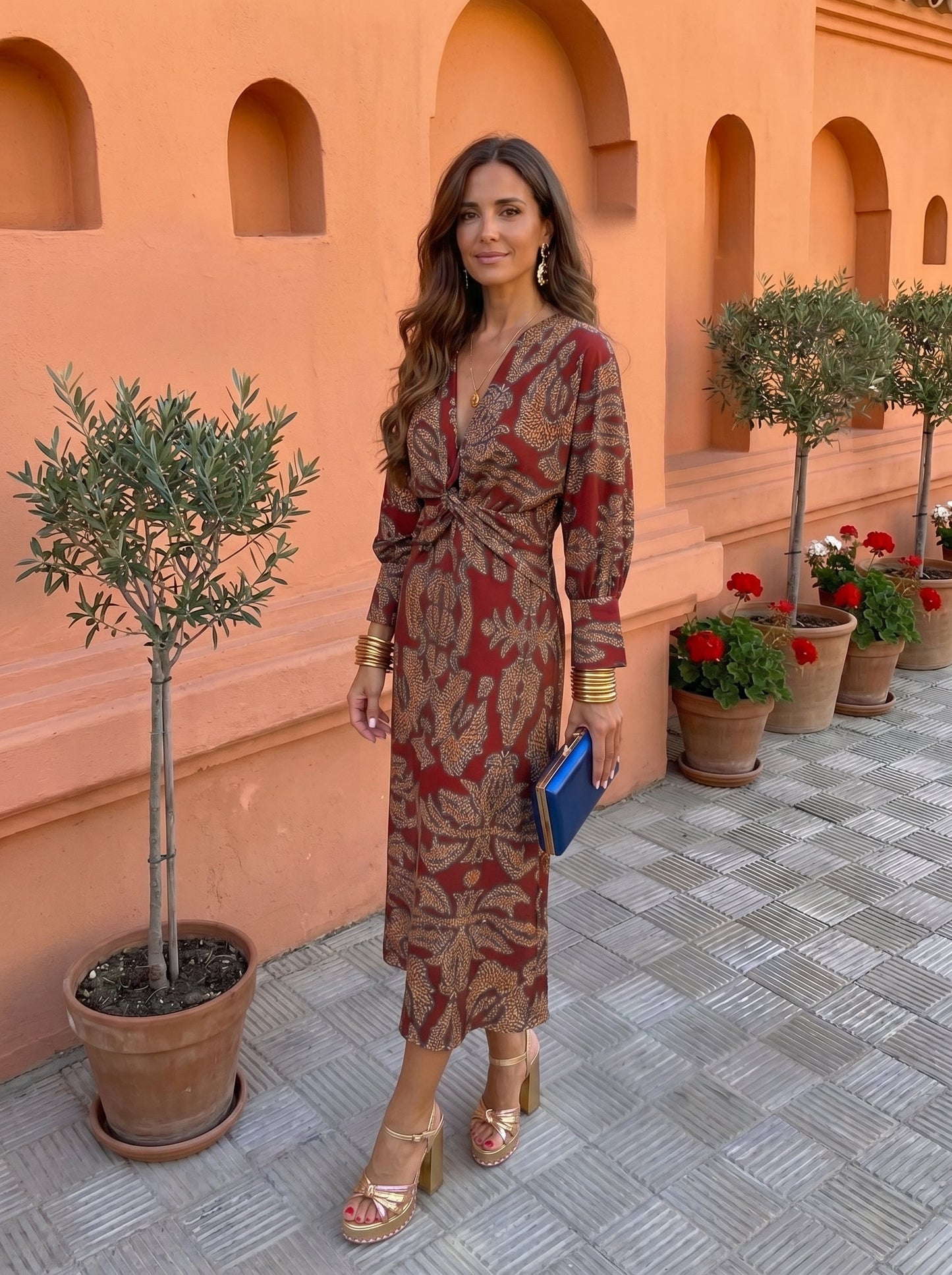 Printed Midi Dress