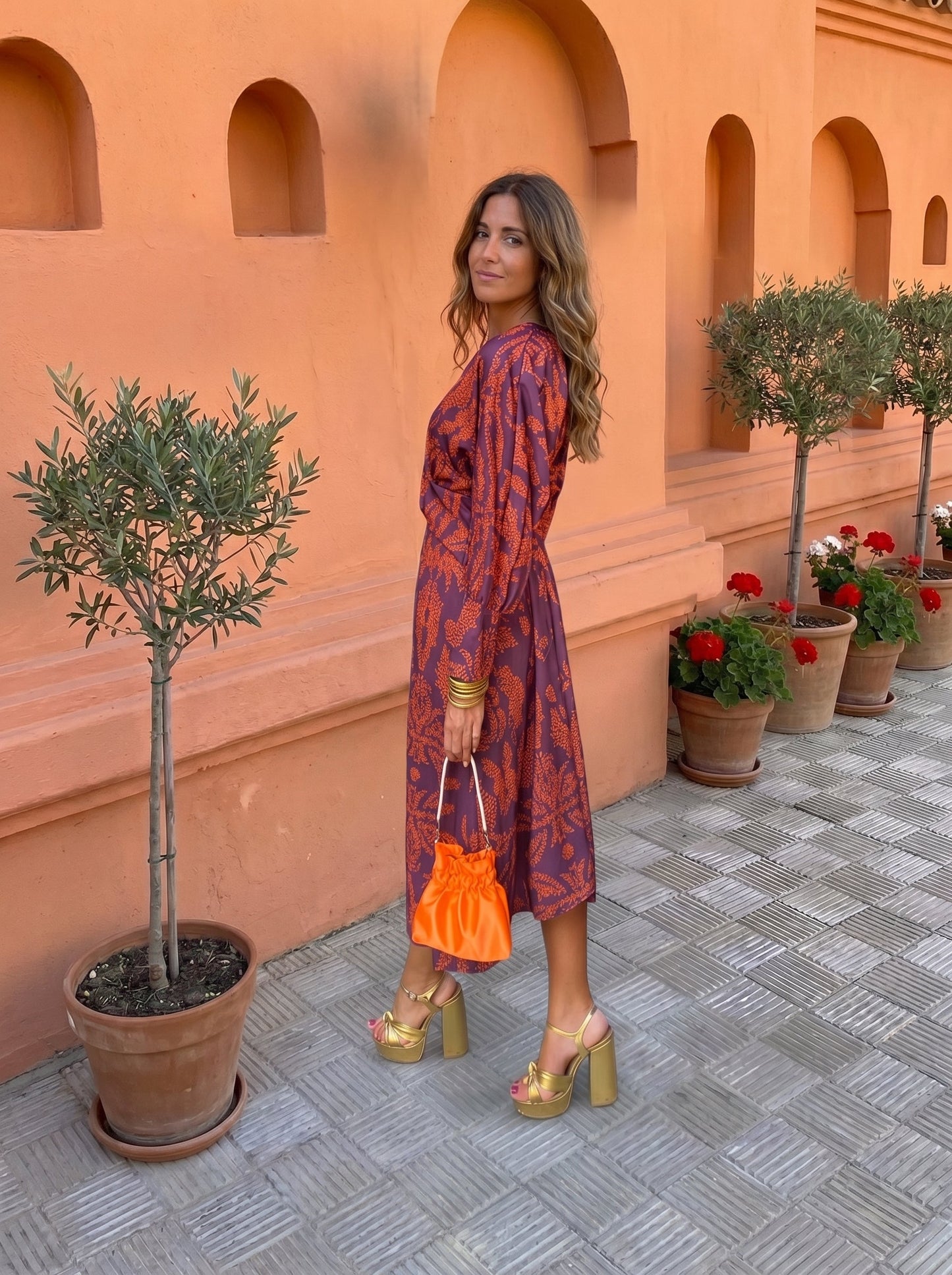 Printed Midi Dress