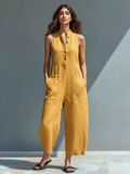 Adele | Fluid Long Jumpsuit with Pockets