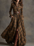 Giulietta - Maxi Shirt Dress with Check Pattern
