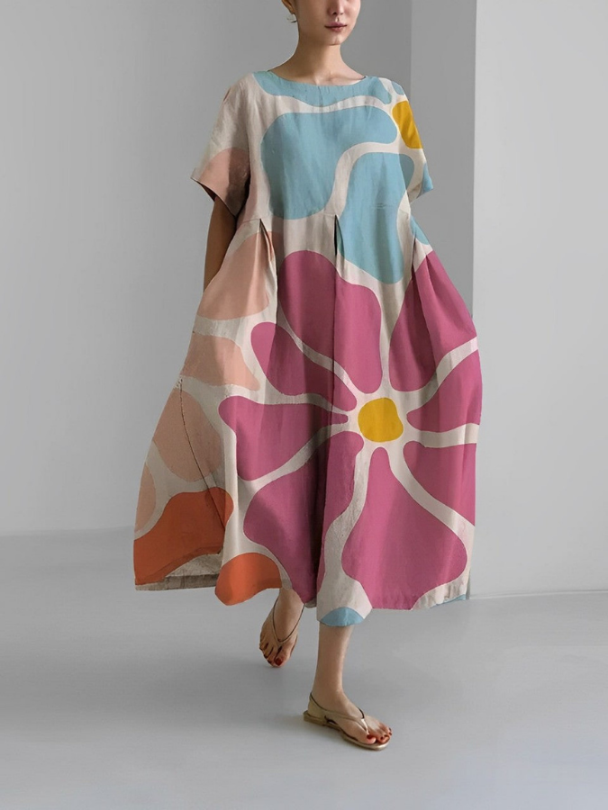 VALENTINA | Summer Floral Dress with Flattering Cut and Freedom of Movement