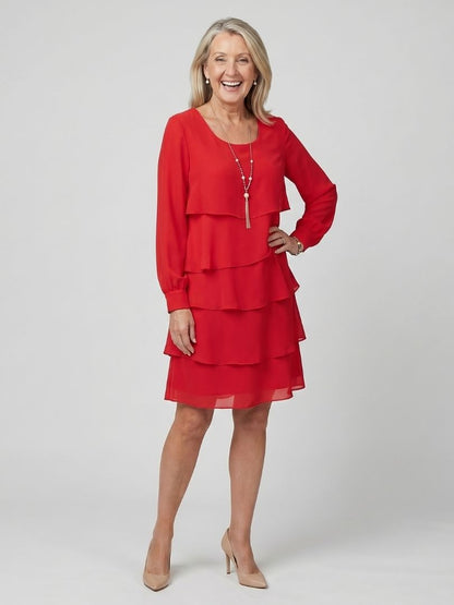 Kirax | Clean Layered Knee Length Dress