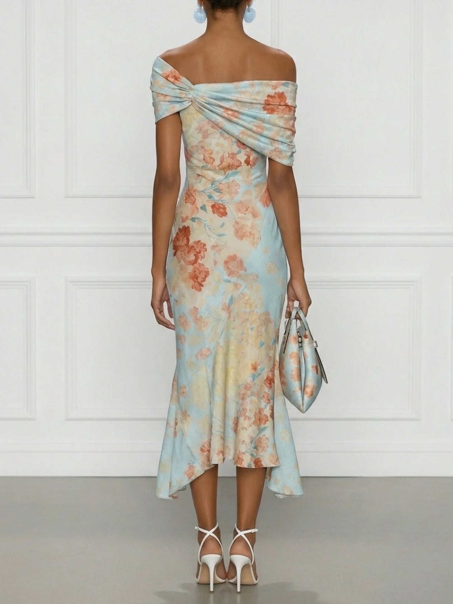 Elena | Off-Shoulder Floral Mermaid Dress