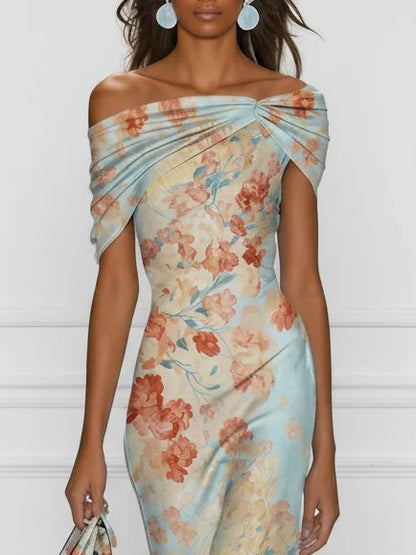 Elena | Off-Shoulder Floral Mermaid Dress