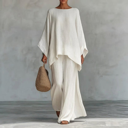 Christine | Long Sleeve Two-Piece Set with Wide Pants