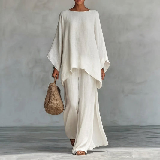 Christine | Long Sleeve Two-Piece Set with Wide Pants