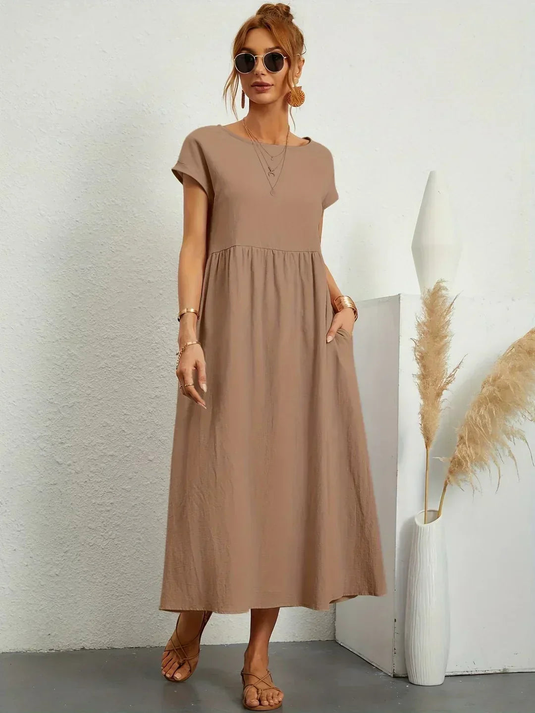 Gabriela™ | Timeless elegance fluid midi dress