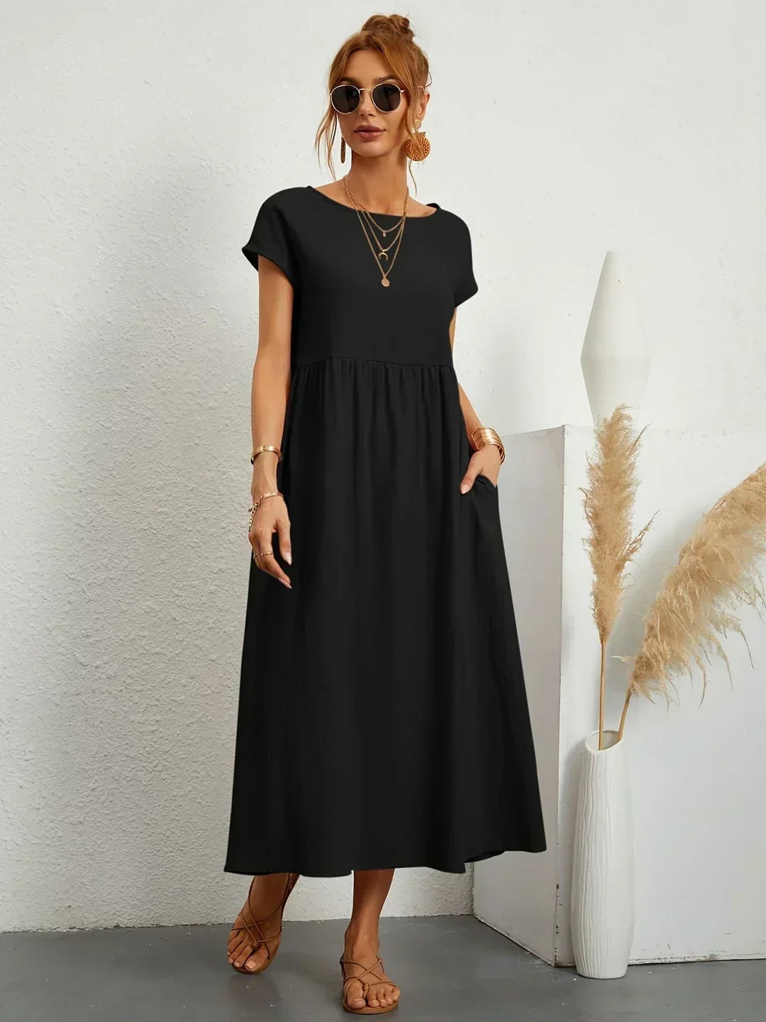 Gabriela™ | Timeless elegance fluid midi dress