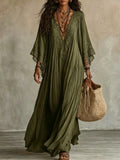 WILLOW | Boho Kimono-Sleeve Maxi Dress with Effortless Vacation Charm